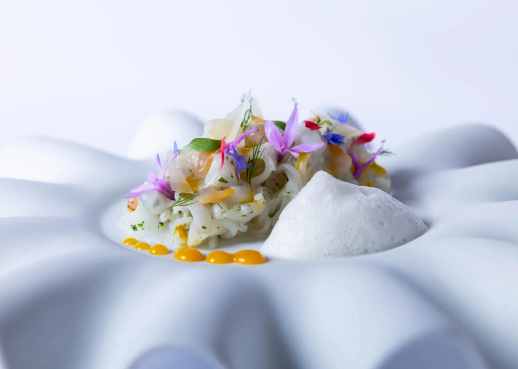 Assiette de seiche et tagliatelles de konjac