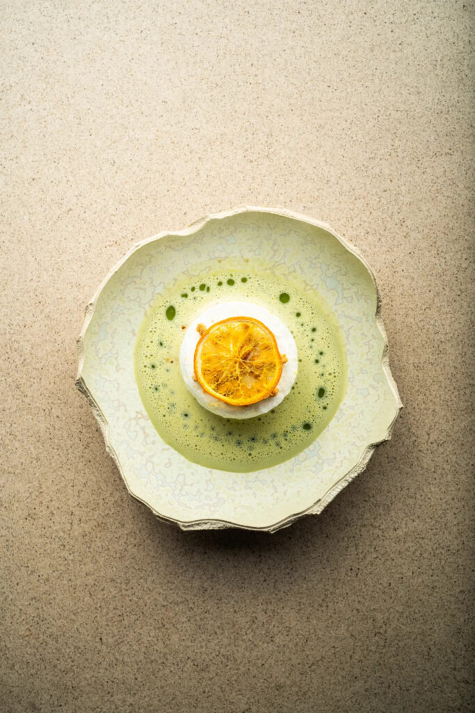 Île flottante au matcha