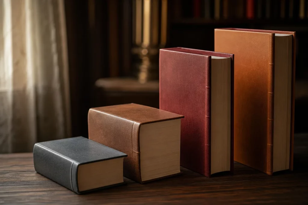 Illustration conceptuelle de quatre livres génériques disposés en escalier pour évoquer le classement des guides gastronomiques